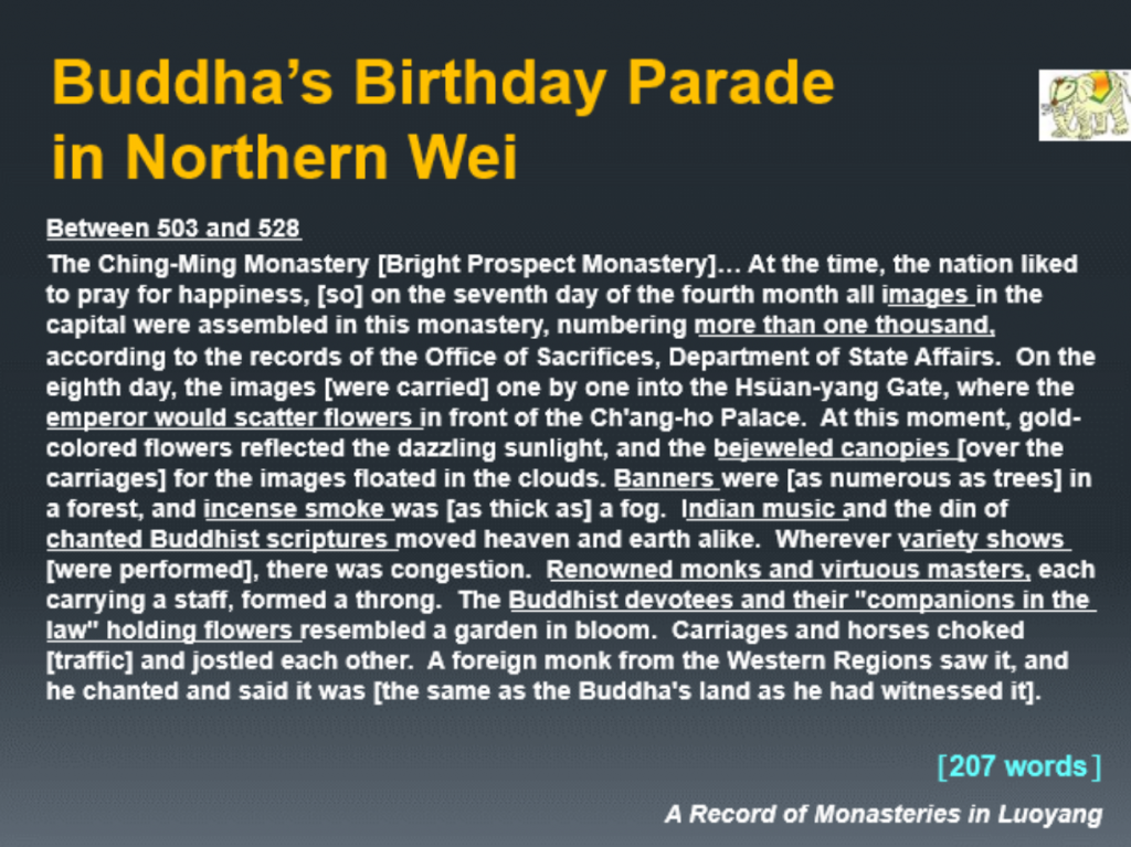 Buddha s Birthday Parade in Northern Wei Literature Text Image
