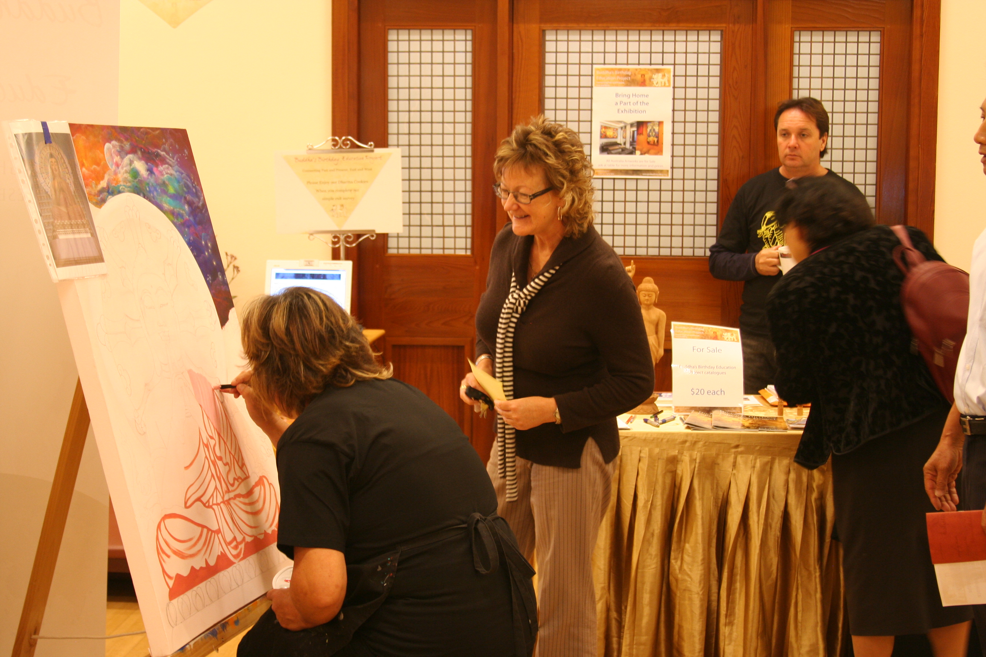 2013 BBEP Art Exhibition Opening Wanda Grein Painting in action 04